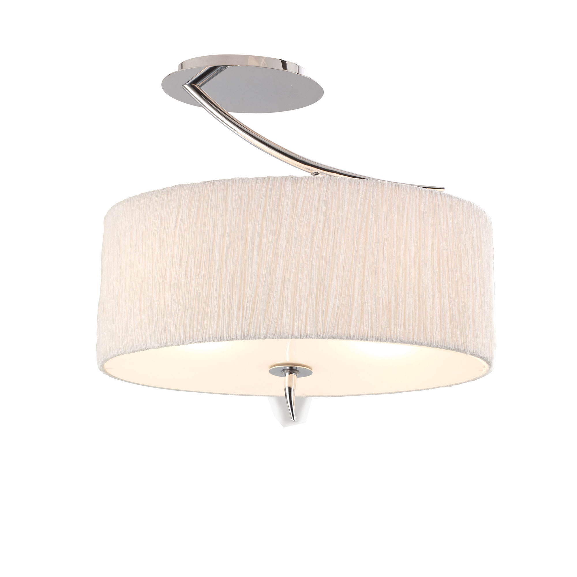 Eve Polished Chrome-White Ceiling Lights Mantra Semi Flush Fittings